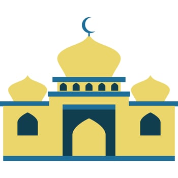 Illustration vector graphic design Modern Flat Elegant Islamic Mosque Building, Suitable for Diagrams, Map, Infographics, Illustration, And Other Graphic Related Assets