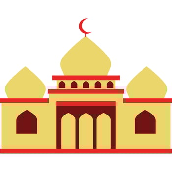 Illustration vector graphic design Modern Flat Elegant Islamic Mosque Building, Suitable for Diagrams, Map, Infographics, Illustration, And Other Graphic Related Assets