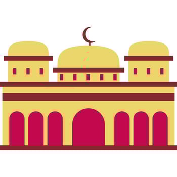 Illustration vector graphic design Modern Flat Elegant Islamic Mosque Building, Suitable for Diagrams, Map, Infographics, Illustration, And Other Graphic Related Assets