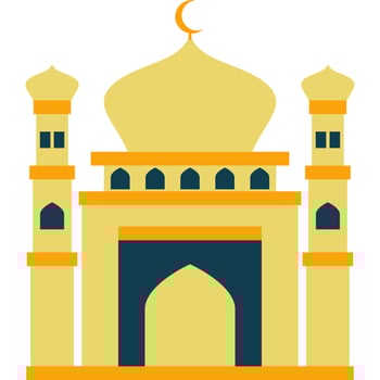 Illustration vector graphic design Modern Flat Elegant Islamic Mosque Building, Suitable for Diagrams, Map, Infographics, Illustration, And Other Graphic Related Assets