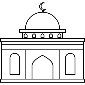 Illustration vector graphic design hand drawing style of muslim mosque