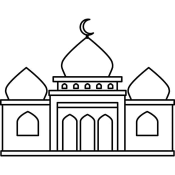 Illustration vector graphic design hand drawing style of muslim mosque