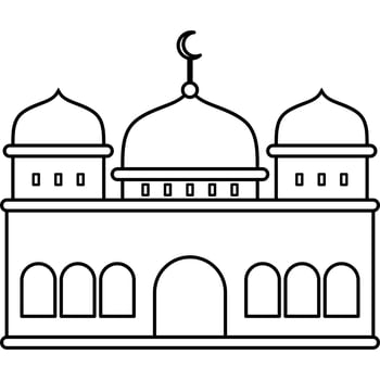Illustration vector graphic design hand drawing style of muslim mosque