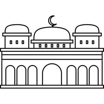 Illustration vector graphic design hand drawing style of muslim mosque