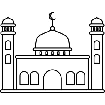 Illustration vector graphic design hand drawing style of muslim mosque