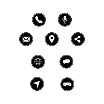icon set for contact vector