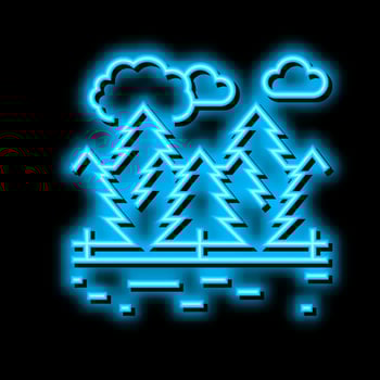 coniferous forests neon glow icon illustration vector