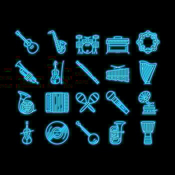 Music Instruments Performance neon glow icon illustration vector
