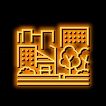 urban park neon glow icon illustration vector
