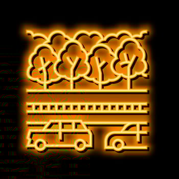 road park neon glow icon illustration vector