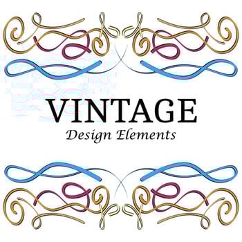 Calligraphic design elements and page decoration. Multicolor Vintage elements for design on a white background. Vector decorative design elements.