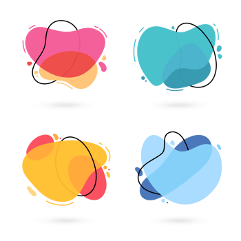 Modern free form abstract banners. Flat design of different colors with text space. png