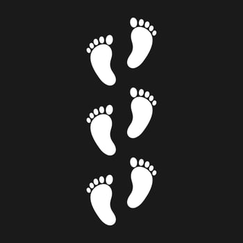 foot step illustration in vector