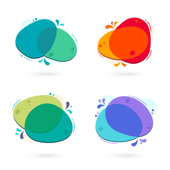 Modern free form abstract banners. Flat design of different colors with text space. png
