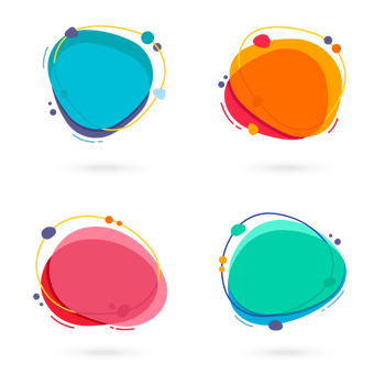 Modern free form abstract banners. Flat design of different colors with text space. png