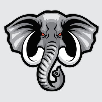 elephant head mascot vector