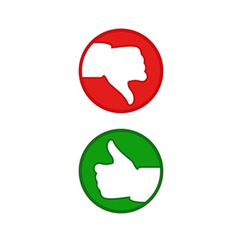thumb up and  down in vector for icon