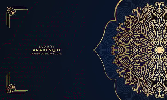 Luxury mandala background with golden arabesque pattern, decorative ornamental mandala for invitation card, book cover, poster, print vector