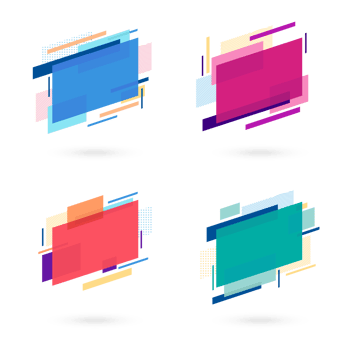 Modern shape abstract banners. Flat design of different colors with text space. png