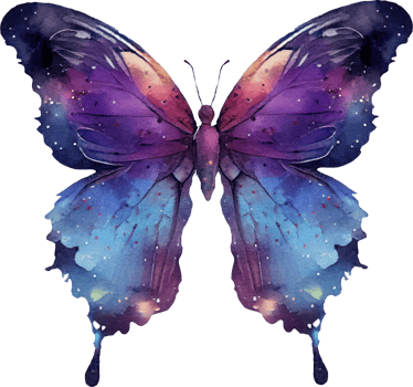 Cosmic Butterfly Watercolor Illustration png