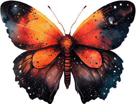 Cosmic Butterfly Watercolor Illustration png