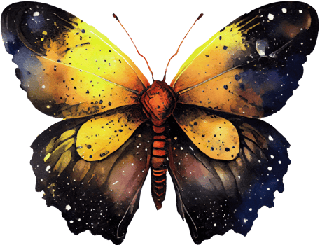 Cosmic Butterfly Watercolor Illustration png