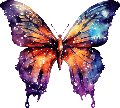 Cosmic Butterfly Watercolor Illustration png