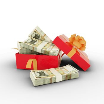 Stack of Moldovan leu notes inside an open red gift box. Bundles of Moldovan leu inside a gift box. 3d rendering of money inside box isolated on transparent background png