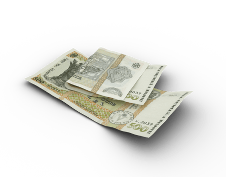 3D rendering of Double Moldovan leu notes isolated on transparent background png