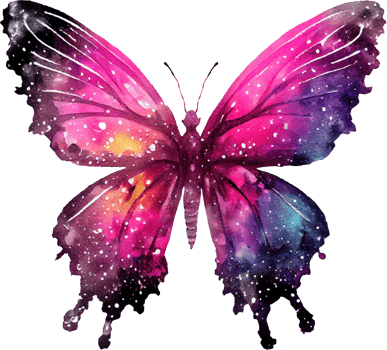 Cosmic Butterfly Watercolor Illustration png
