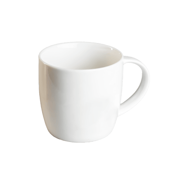 White cup. Side view. Mockup template png