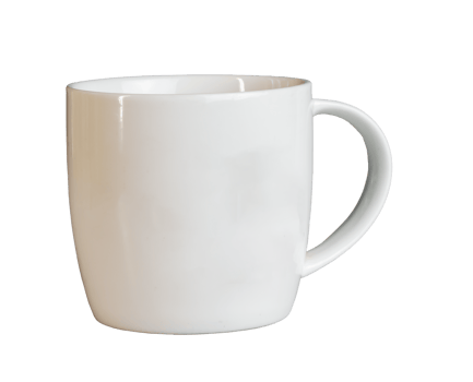 White cup. Side view. Mockup template png