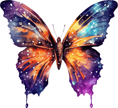 Cosmic Butterfly Watercolor Illustration png