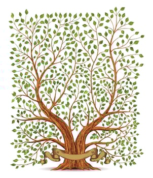 Old vintage tree vector illustration