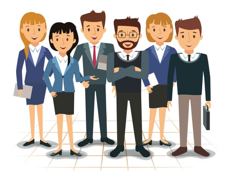 Business team of employees vector illustration