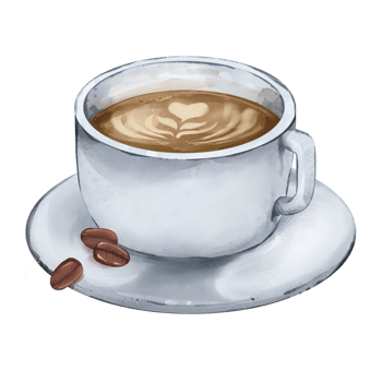 A cup of hot coffee png