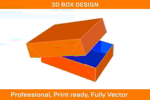 Cardboard carton box, FEFCO-304 standard box dieline template vector
