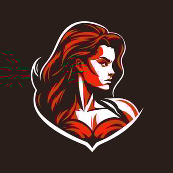Woman head logo - women hair and face design symbol element - icon for mother - feminism and women day on march 8 vector