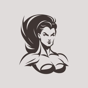 Woman head logo - women hair and face design symbol element - icon for mother - feminism and women day on march 8 vector