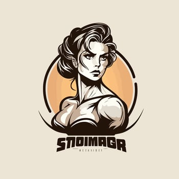 Woman head logo - women hair and face design symbol element - icon for mother - feminism and women day on march 8 vector