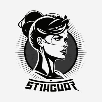 Woman head logo - women hair and face design symbol element - icon for mother - feminism and women day on march 8 vector