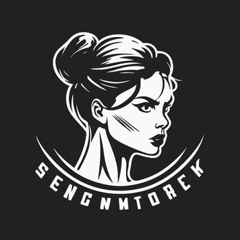 Woman head logo - women hair and face design symbol element - icon for mother - feminism and women day on march 8 vector