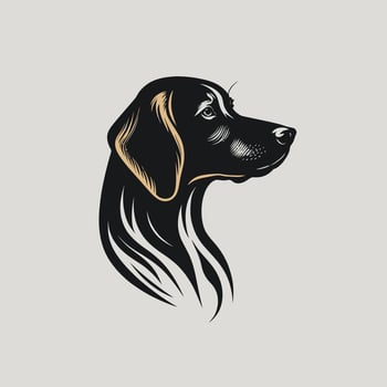 Dog Head Pet Symbol - Gaming Dog Logo Elegant Element for Brand - Abstract Icon Symbols vector