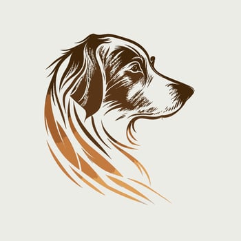 Dog Head Pet Symbol - Gaming Dog Logo Elegant Element for Brand - Abstract Icon Symbols vector