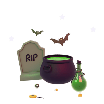 3D rendering spooky halloween png