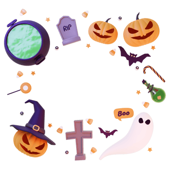 3D rendering spooky halloween png