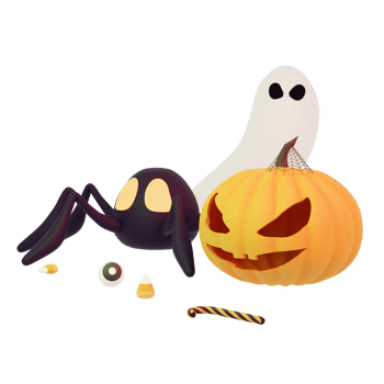 3D rendering spooky halloween png