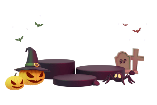 3D rendering spooky halloween png
