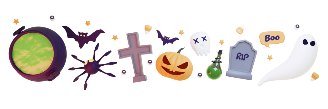 3D rendering spooky halloween png