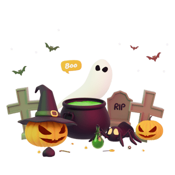3D rendering spooky halloween png